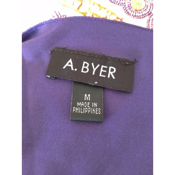 A. Byer Maxi Floral Sleeveless Multicolor Elastic Waist Dress M - Picture 5 of 8